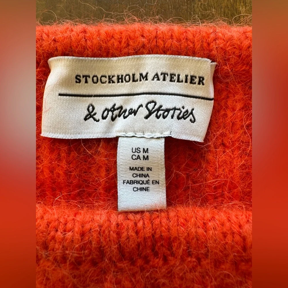 & Other Stories alpaca wool blend cropped off‎ shoulder sweater women M